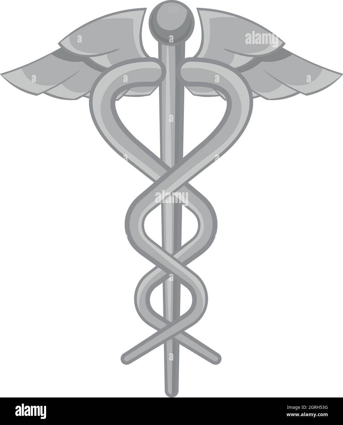 Emblema di medici snake icona, nero stile monocromatico Illustrazione Vettoriale