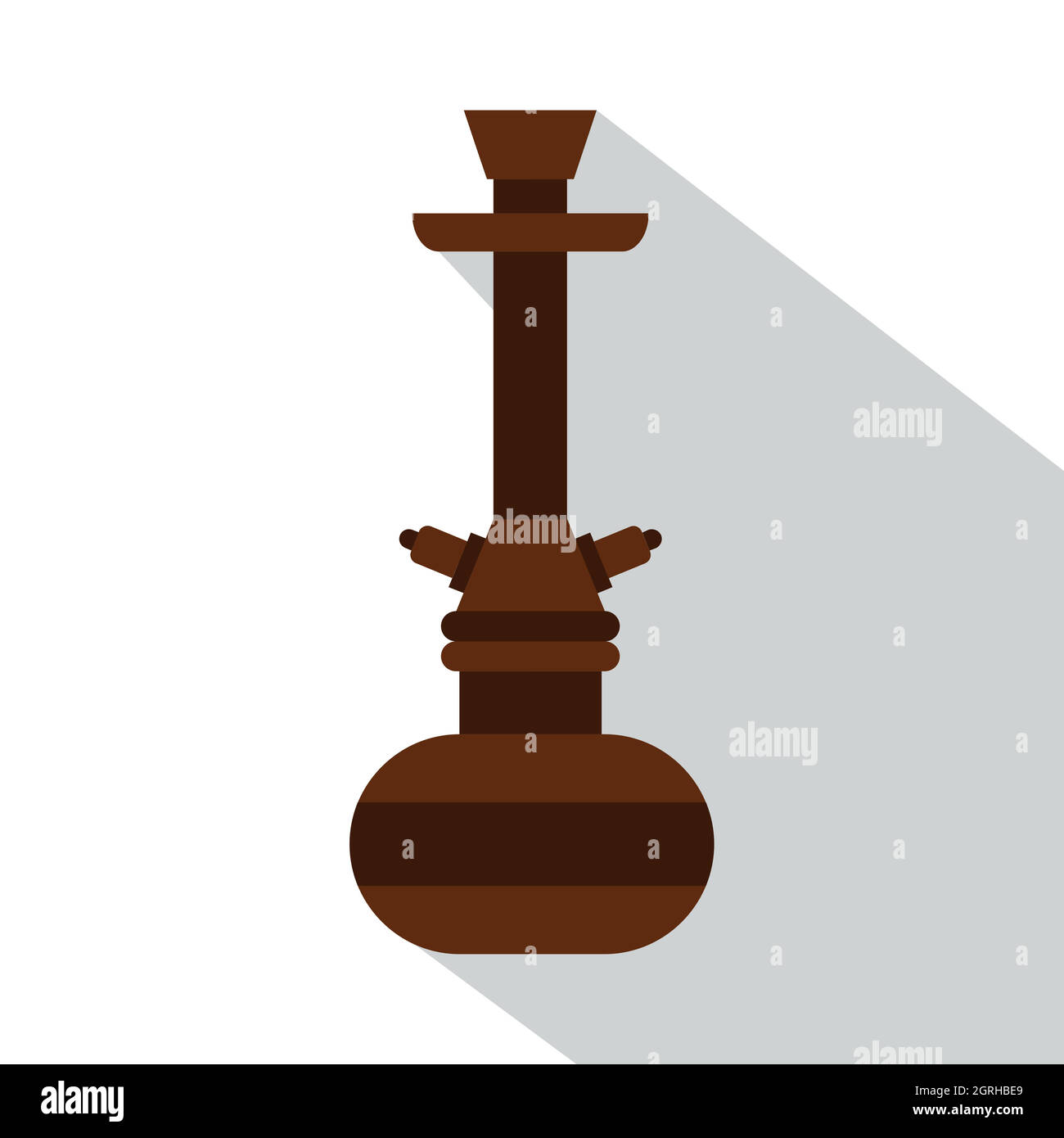 Brown arabo hookah icona, stile piatto Illustrazione Vettoriale
