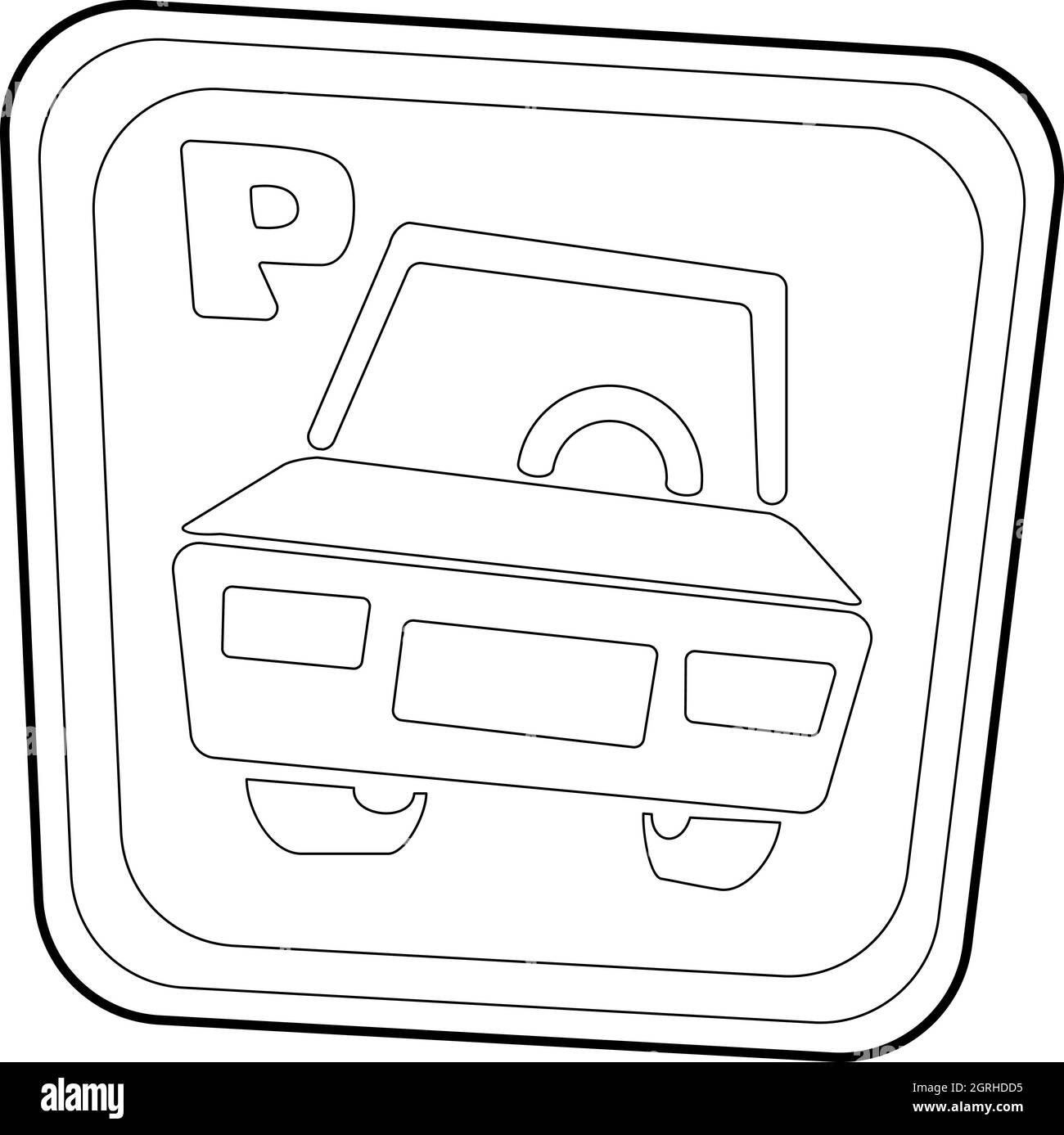 Parcheggio auto icona segno isometrica 3d style Illustrazione Vettoriale