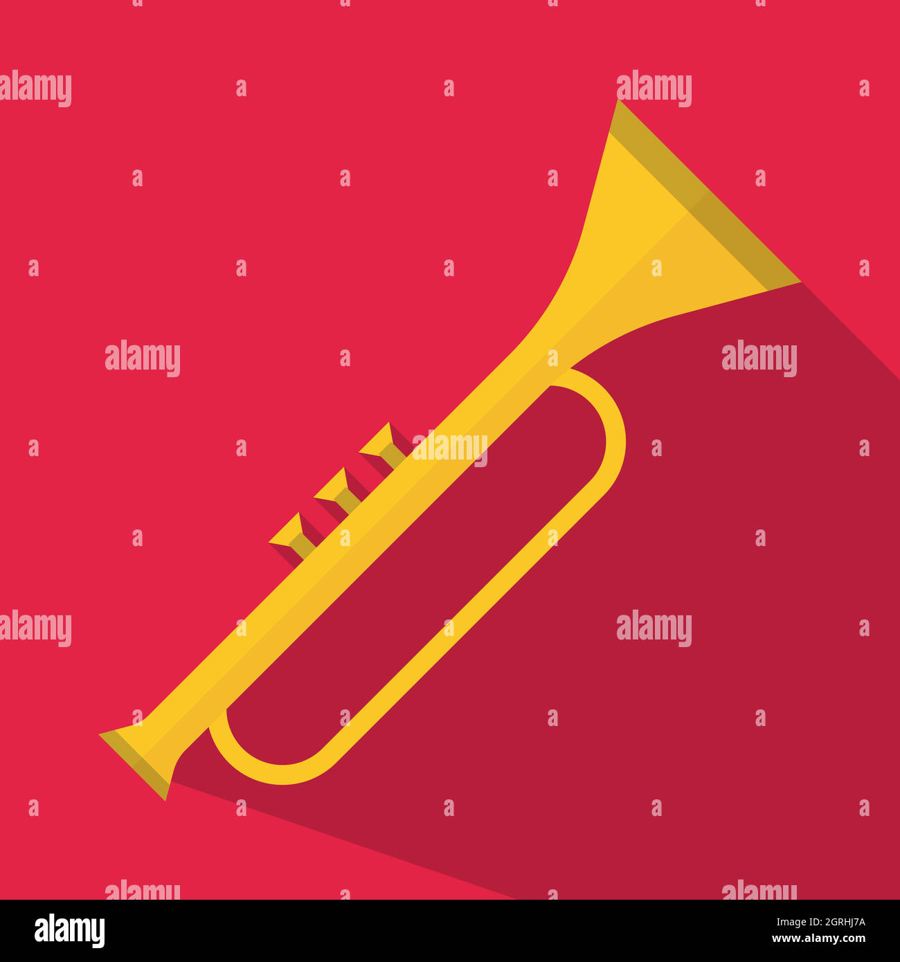 Icona a tromba, stile piatto Illustrazione Vettoriale