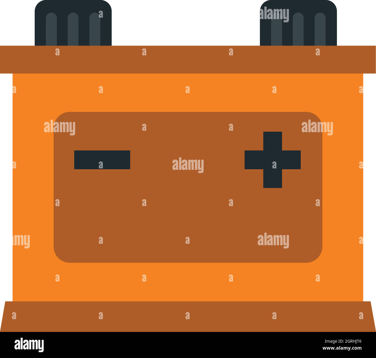 Macchina icona della batteria, stile piatto Illustrazione Vettoriale
