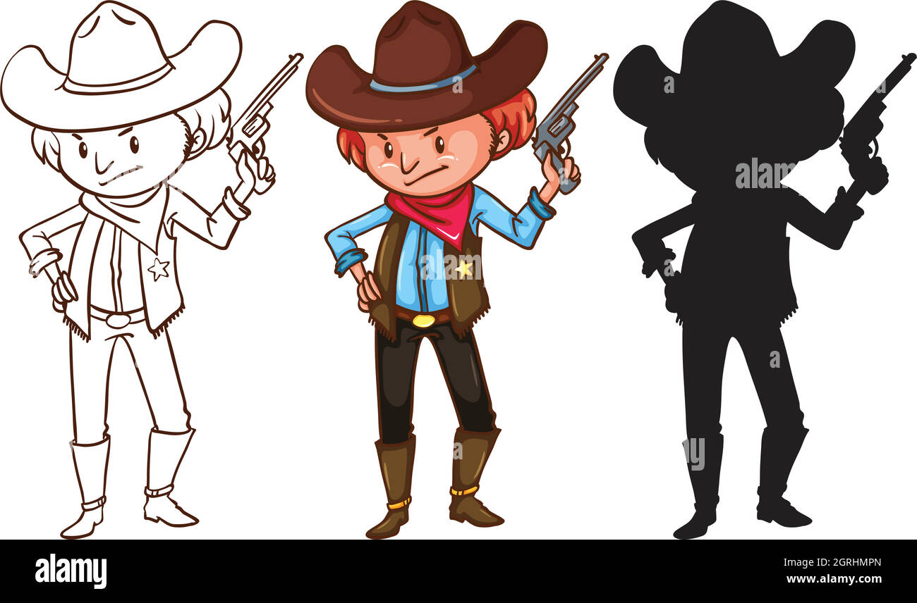 Cowboy Illustrazione Vettoriale