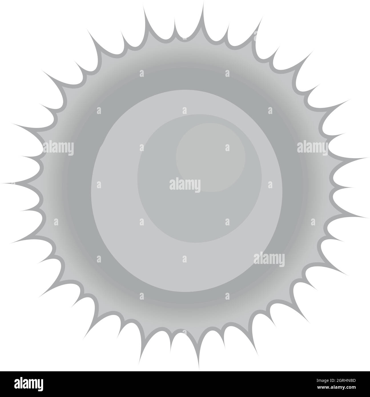 Sun icona, nero stile monocromatico Illustrazione Vettoriale