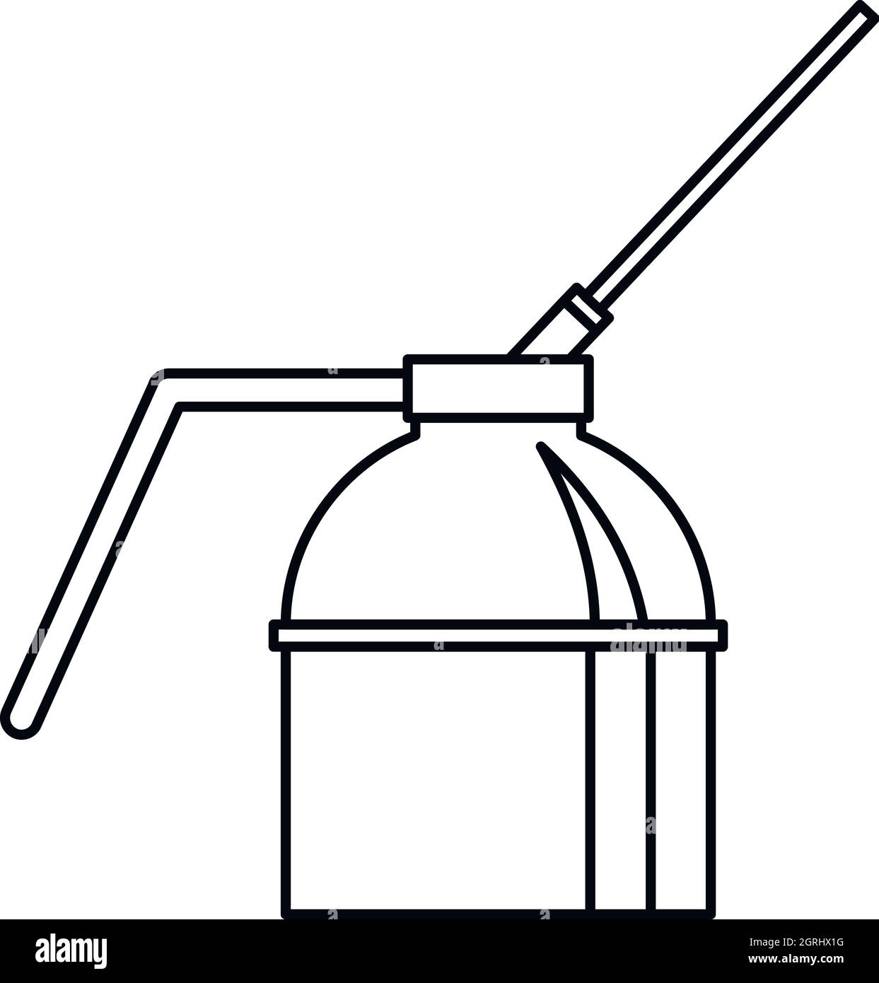 Oliatore del tubo di lancio può applicatore, l'icona di stile di contorno Illustrazione Vettoriale