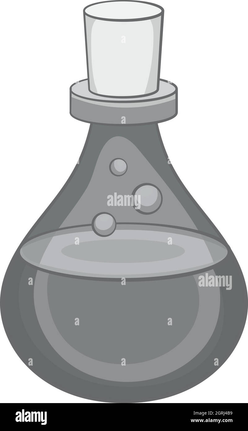 Tubo di prova con icona di olio, nero stile monocromatico Illustrazione Vettoriale