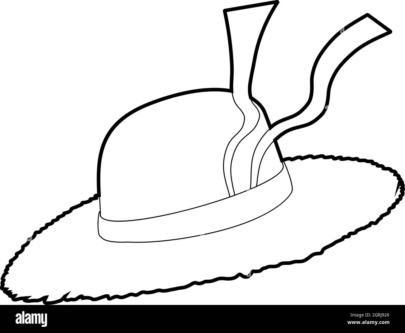 Cappello di paglia icona isometrica 3d style Illustrazione Vettoriale