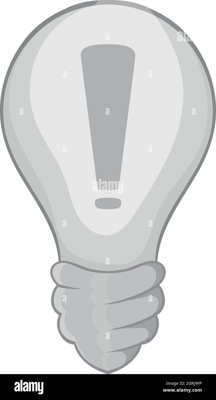 La lampadina della luce di icona idea, nero stile monocromatico Illustrazione Vettoriale