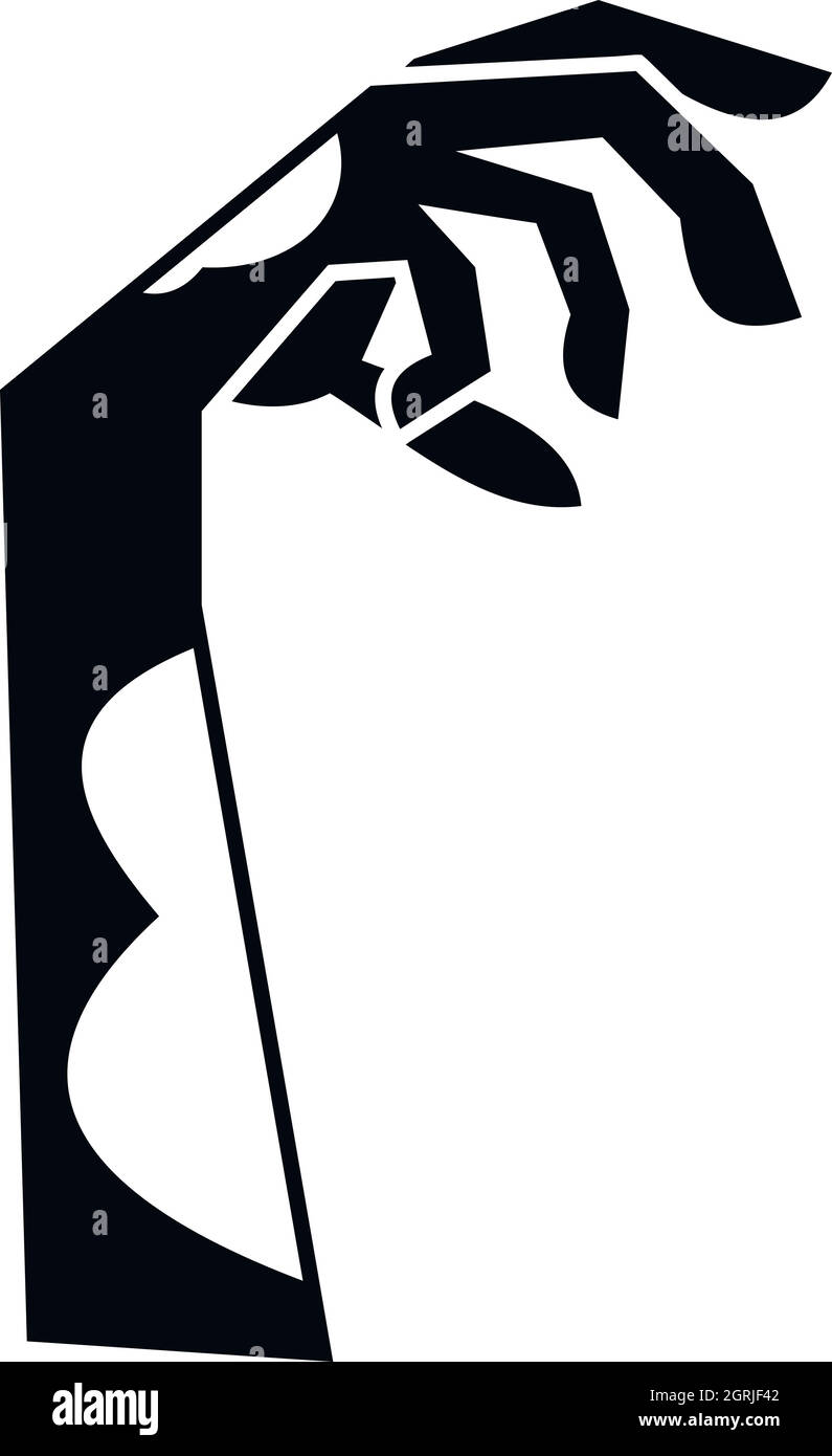 Zombie mano verde icona, stile semplice Illustrazione Vettoriale