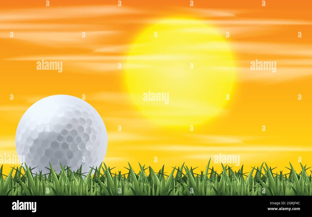 Golf con vista sul tramonto Illustrazione Vettoriale