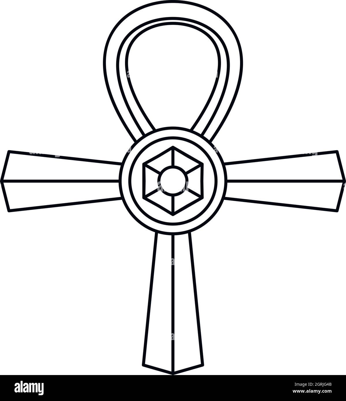 Ankh icona di simbolo, Stile semplice Illustrazione Vettoriale