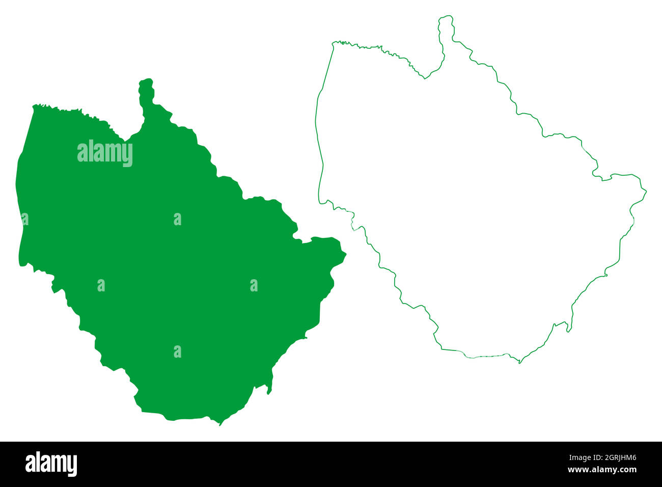 Comune di Rio Preto da Eva (stato di Amazonas, Comuni del Brasile, Repubblica Federativa del Brasile) illustrazione vettoriale mappa, schizzo di scricchiolo Rio P Illustrazione Vettoriale