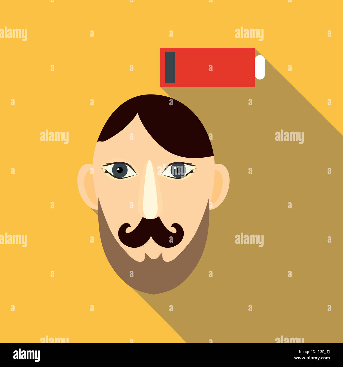 Brain power icona, stile piatto Illustrazione Vettoriale