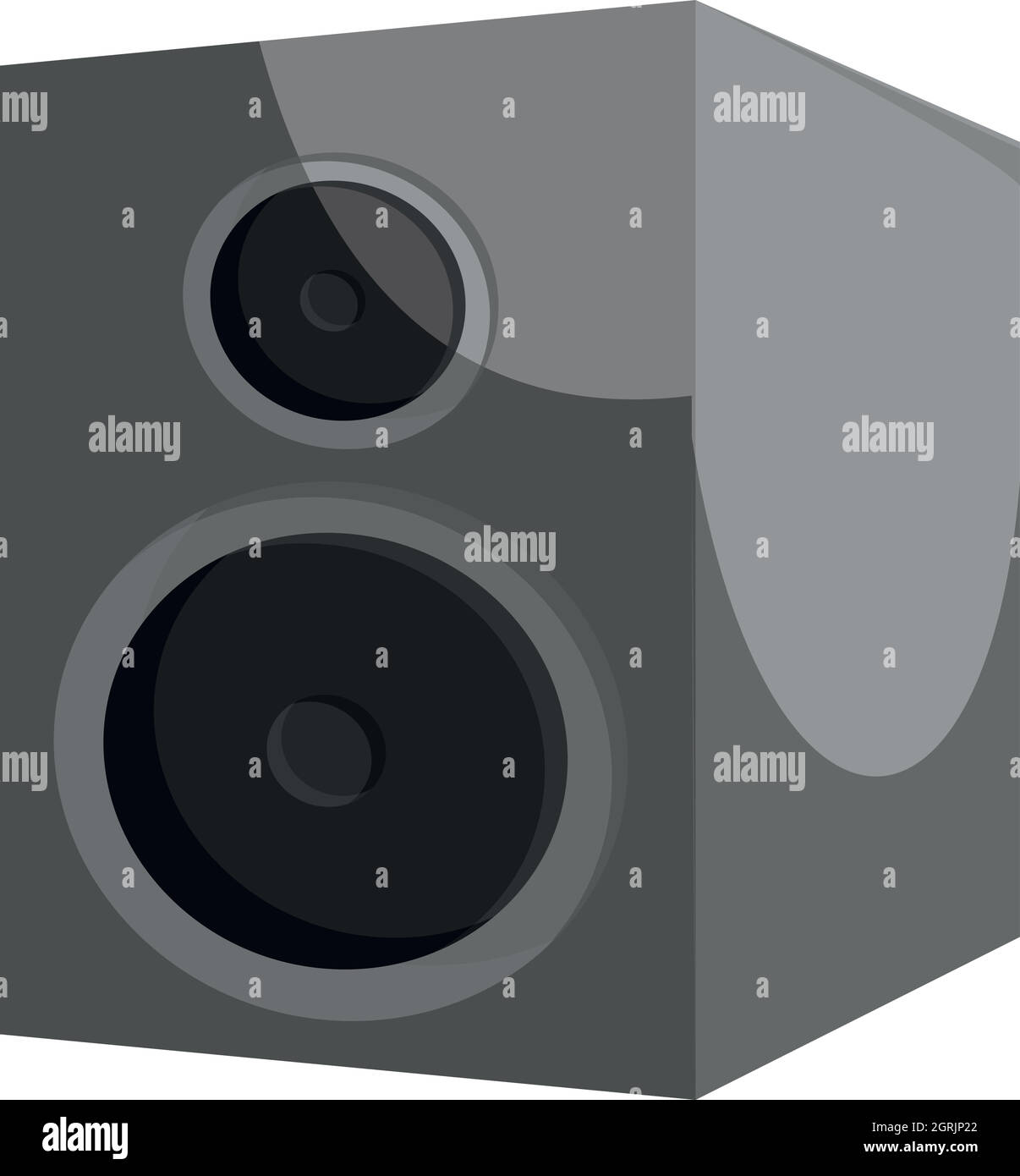 Musica icona speacker, nero stile monocromatico Illustrazione Vettoriale