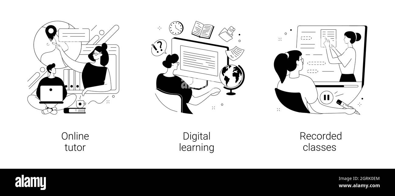 Illustrazioni vettoriali astratte di apprendimento personale. Illustrazione Vettoriale