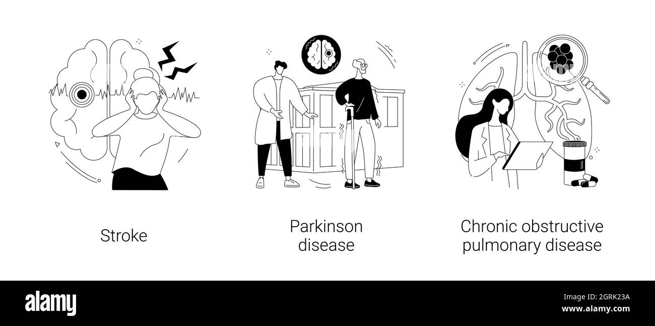 Le figure astratte del vettore di concetto di malattia della gente anziana. Illustrazione Vettoriale