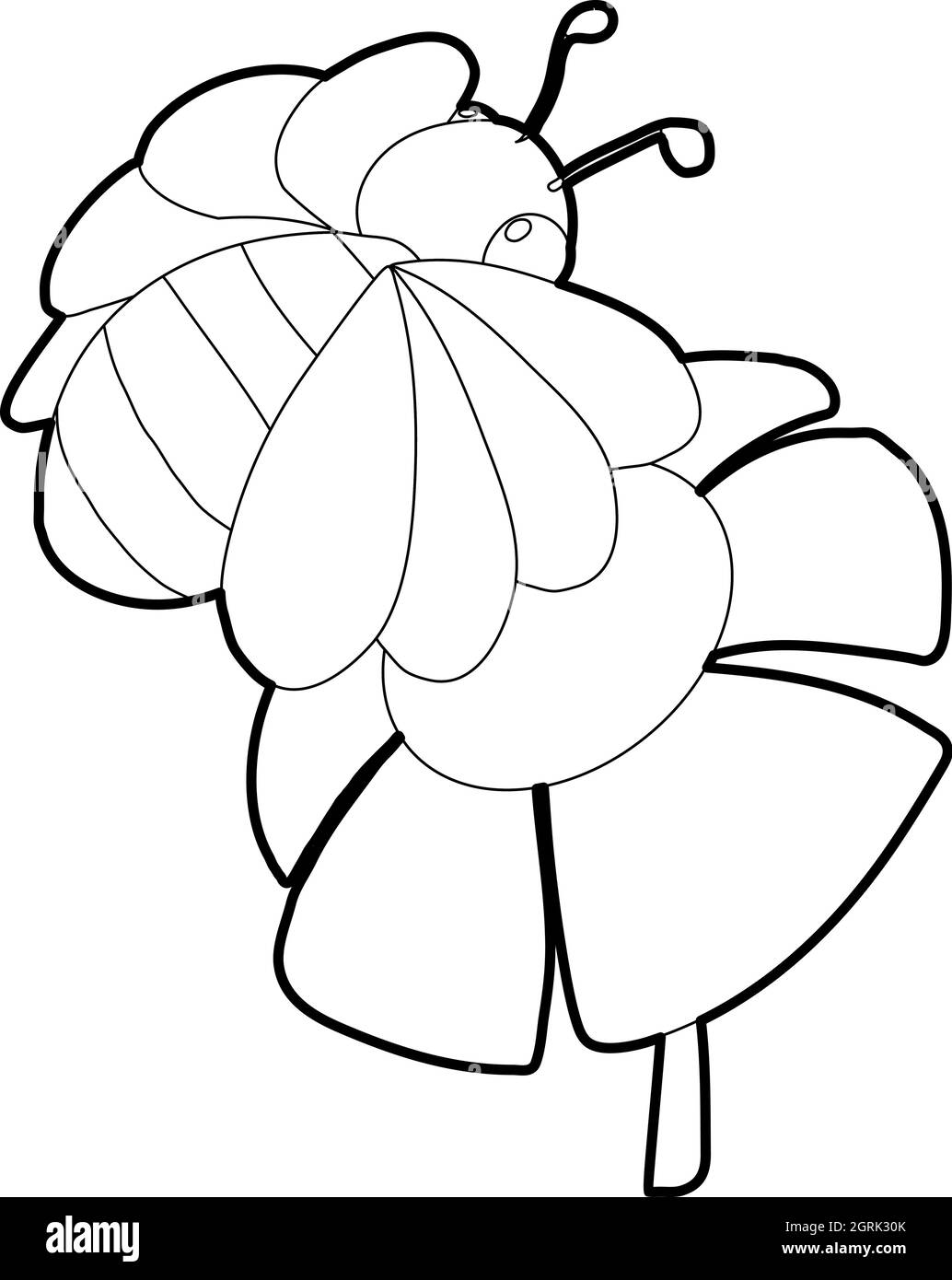 Ape su fiore icona isometrica 3d style Illustrazione Vettoriale