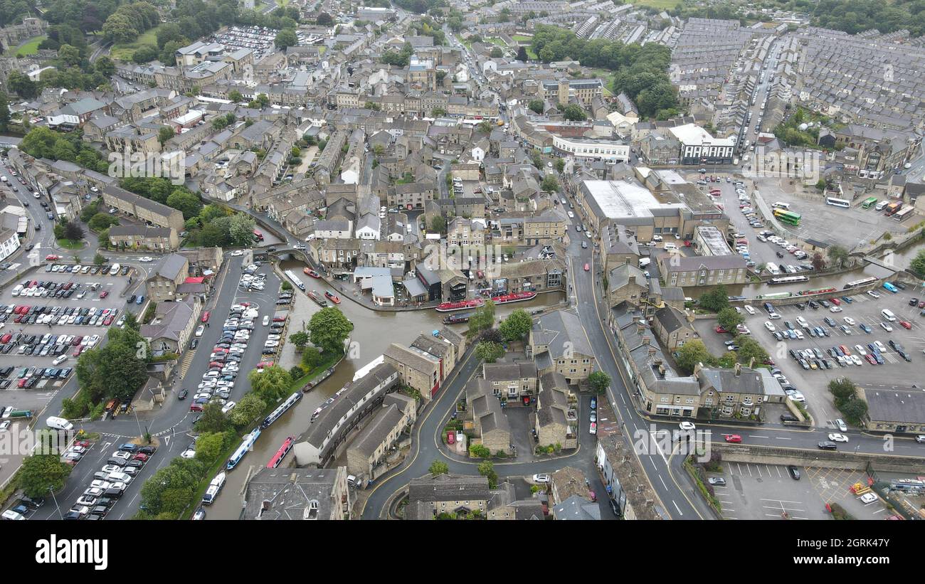 Skipton Town Center North Yorkshire, England Aerial Foto Stock