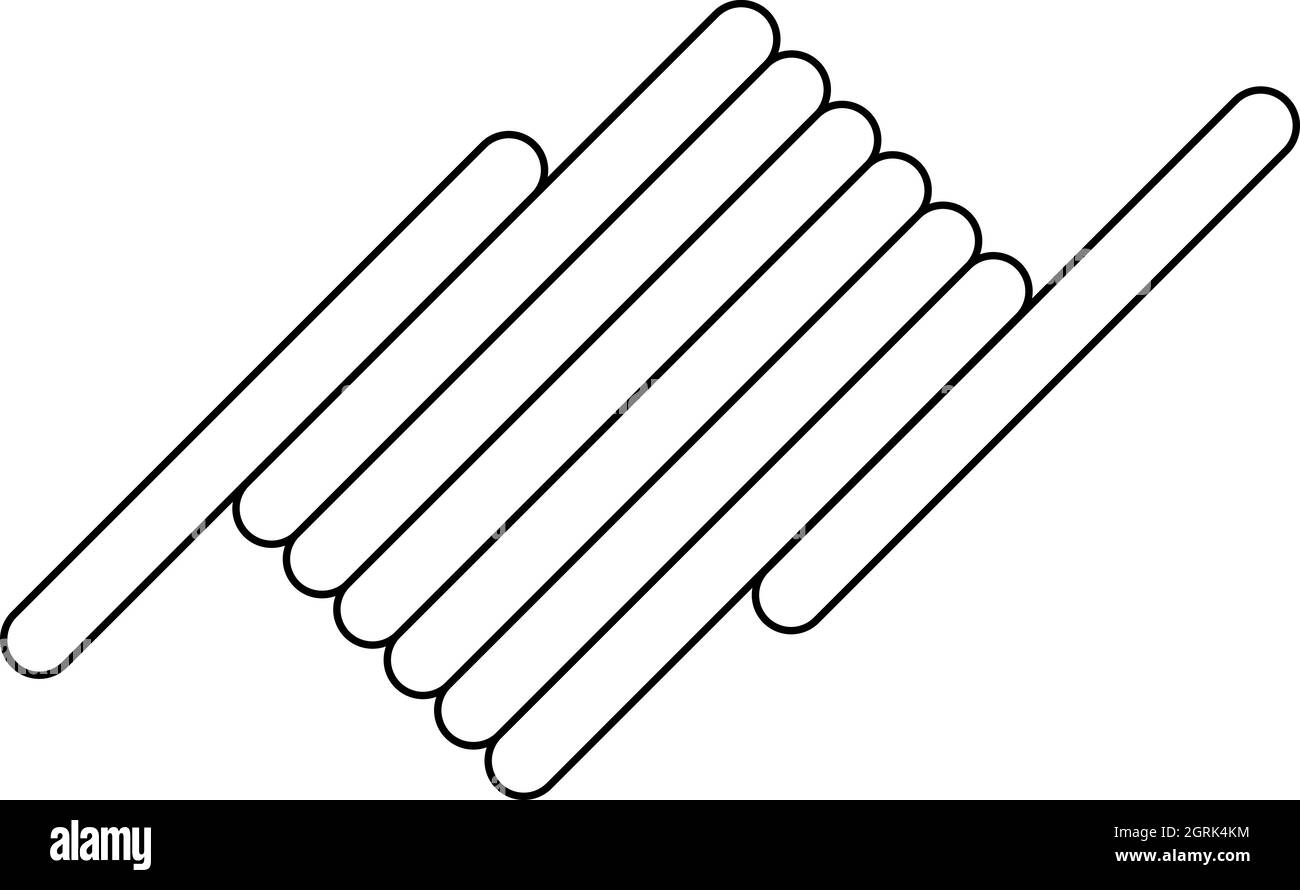 Filo spinato icona, stile contorno Illustrazione Vettoriale