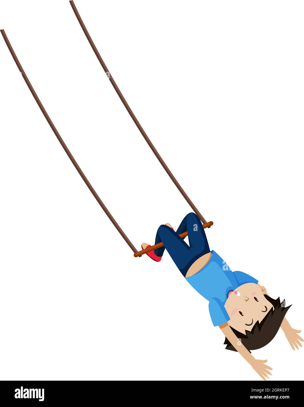 Un ragazzo su Trapeze Swing Illustrazione Vettoriale