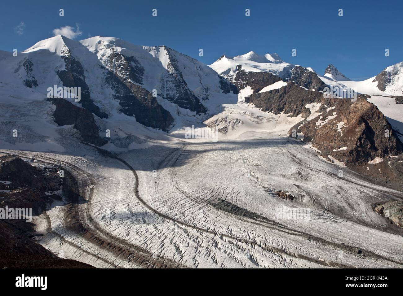 Piz Palü, ghiacciaio pers e Bellavista Foto Stock