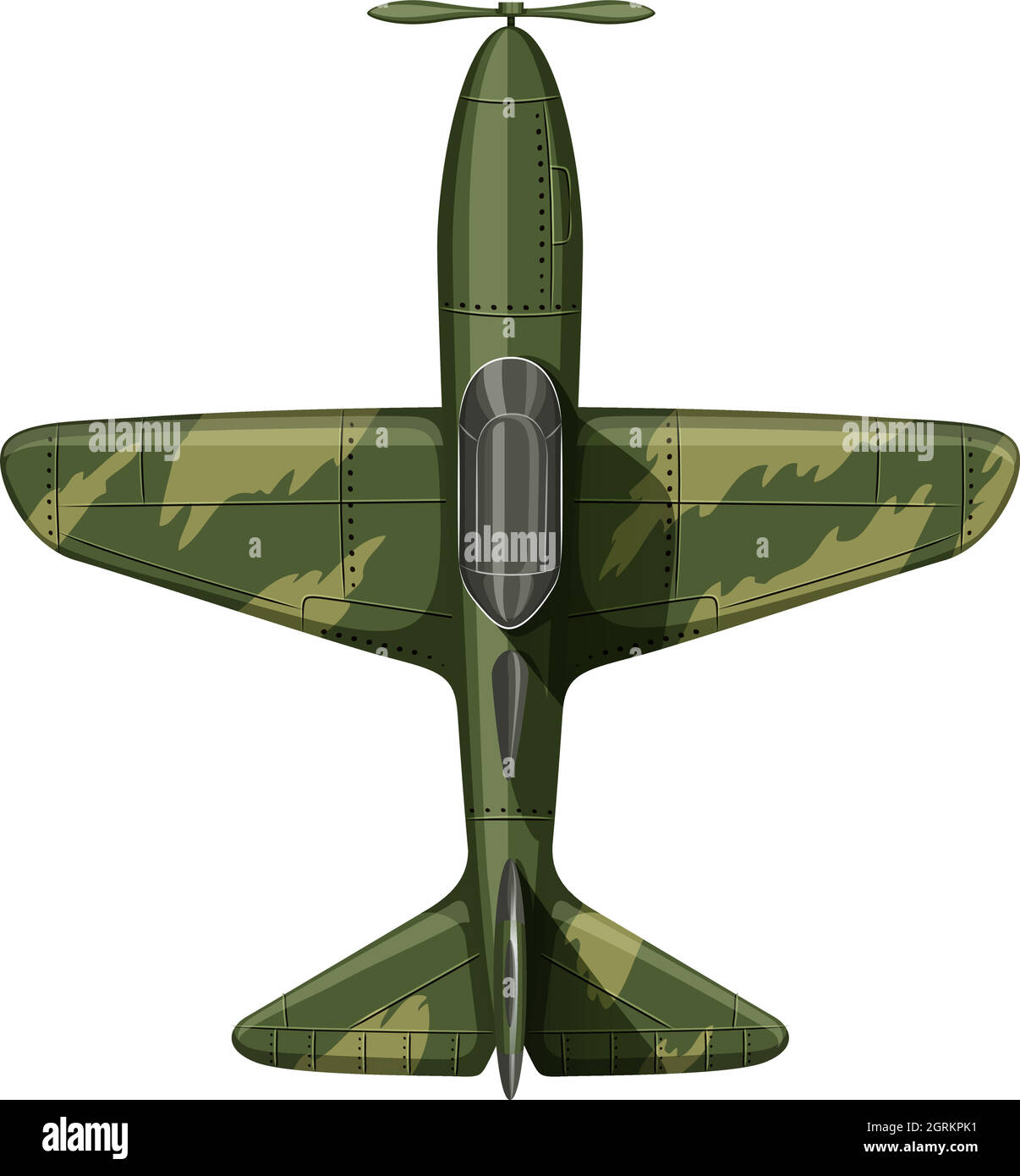 Aereo dell'Aeronautica in verde Illustrazione Vettoriale