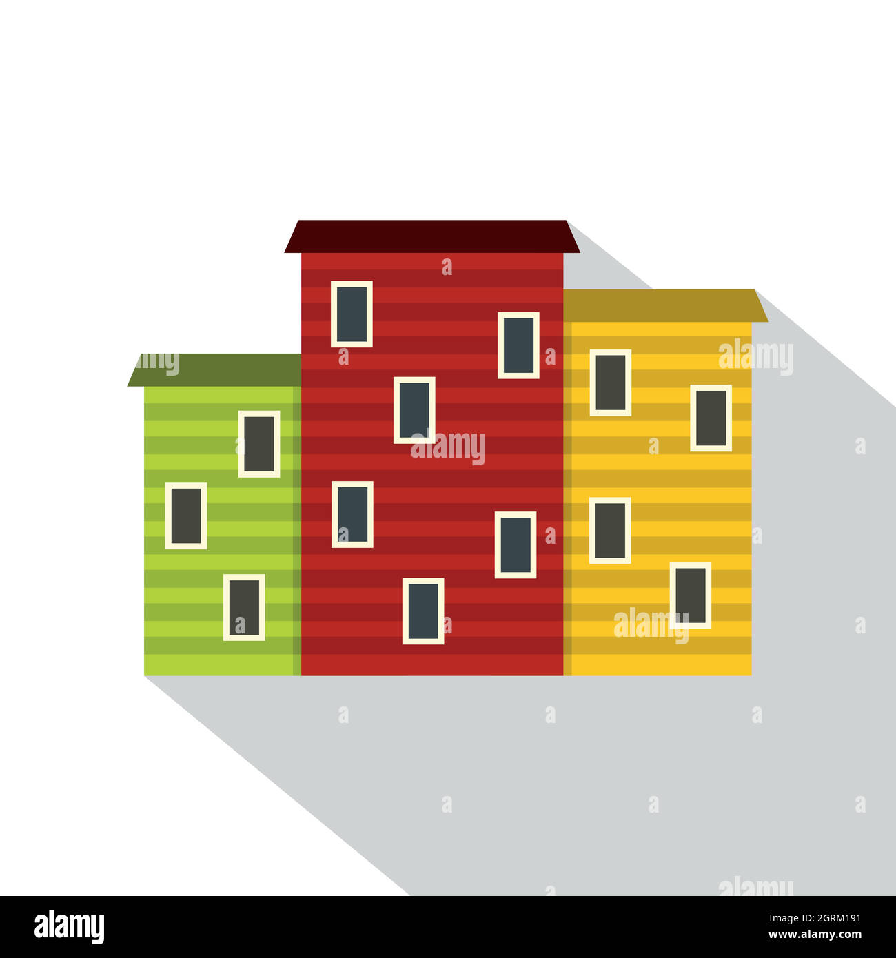 Multicolori case argentina icona, stile piatto Illustrazione Vettoriale