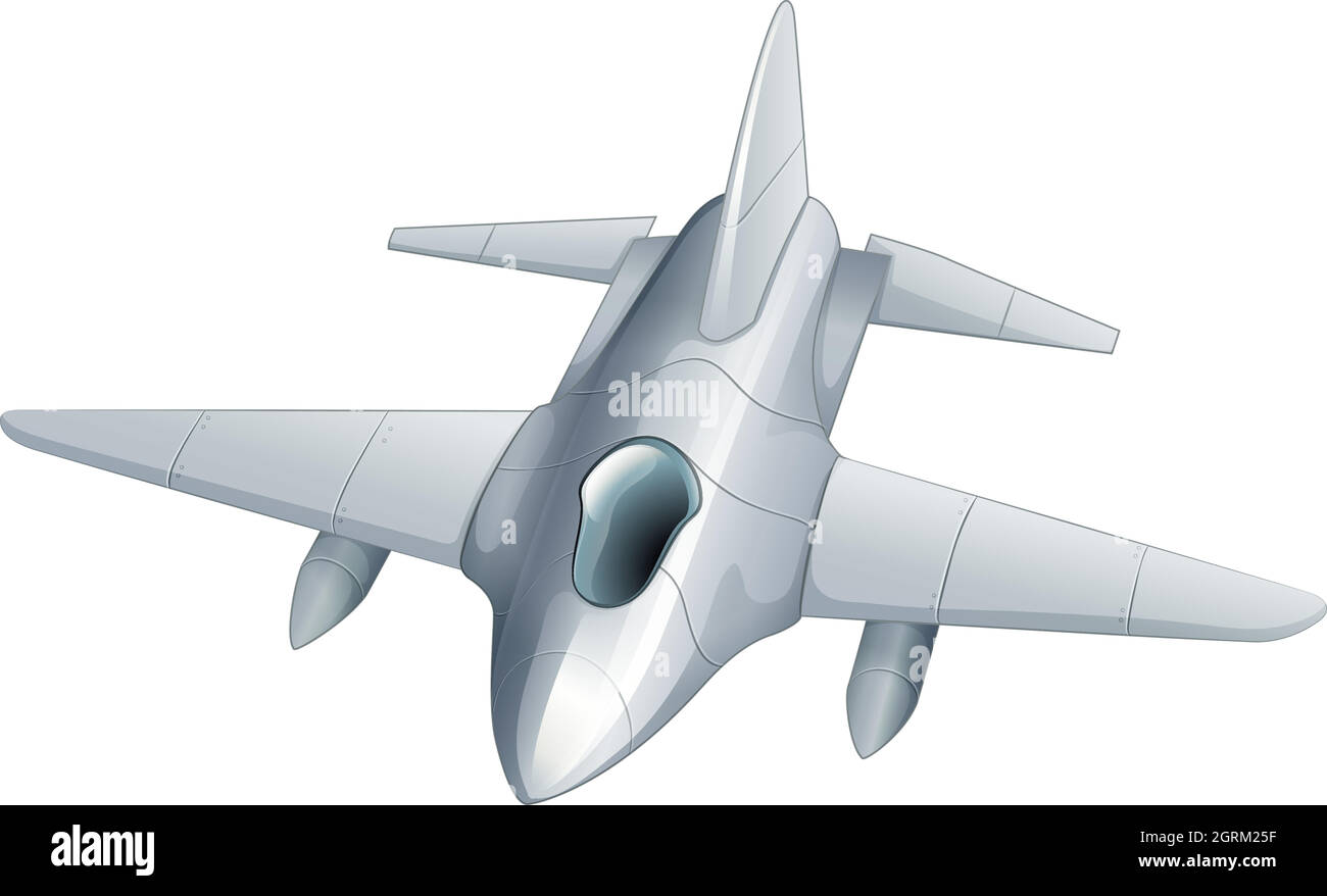 Un jet da caccia grigio Illustrazione Vettoriale