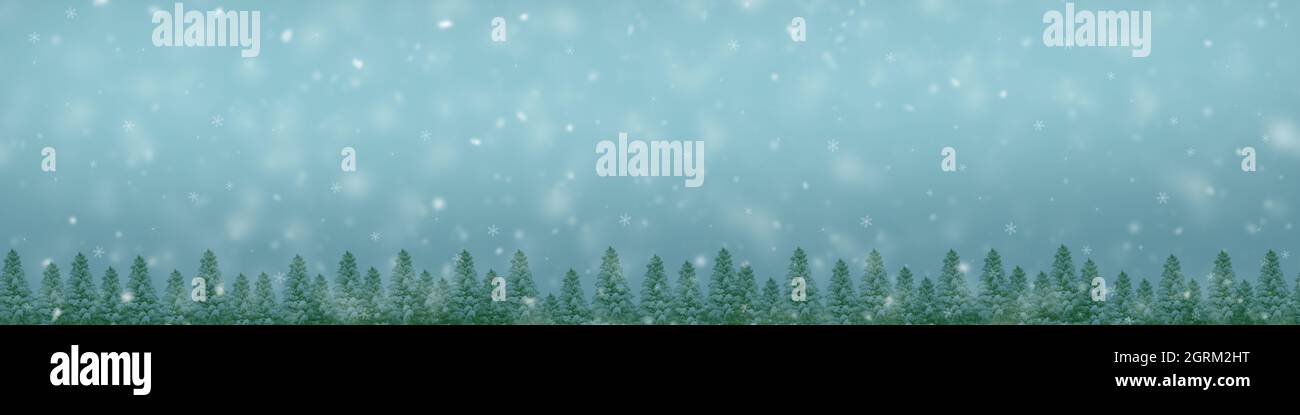 Cornice di Natale su sfondo nevoso Foto Stock