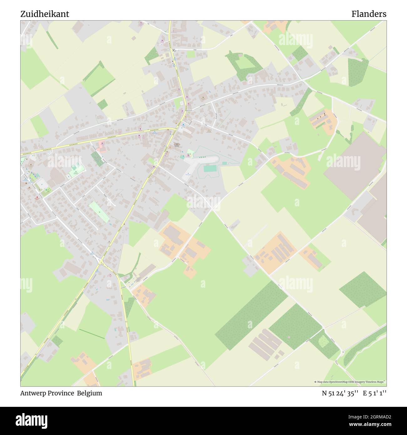 Zuidheikant, Provincia di Anversa, Belgio, Fiandre, N 51 24' 35'', e 5 1' 1''', mappa, Mappa senza tempo pubblicata nel 2021. Viaggiatori, esploratori e avventurieri come Florence Nightingale, David Livingstone, Ernest Shackleton, Lewis and Clark e Sherlock Holmes si sono affidati alle mappe per pianificare i viaggi verso gli angoli più remoti del mondo, Timeless Maps sta mappando la maggior parte delle località del mondo, mostrando il successo di grandi sogni Foto Stock