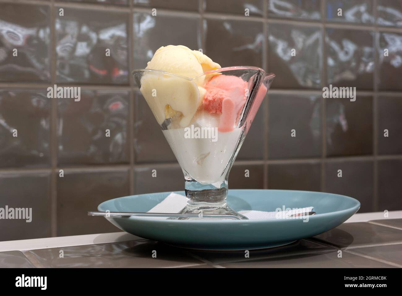 Porzione di gelato Foto Stock