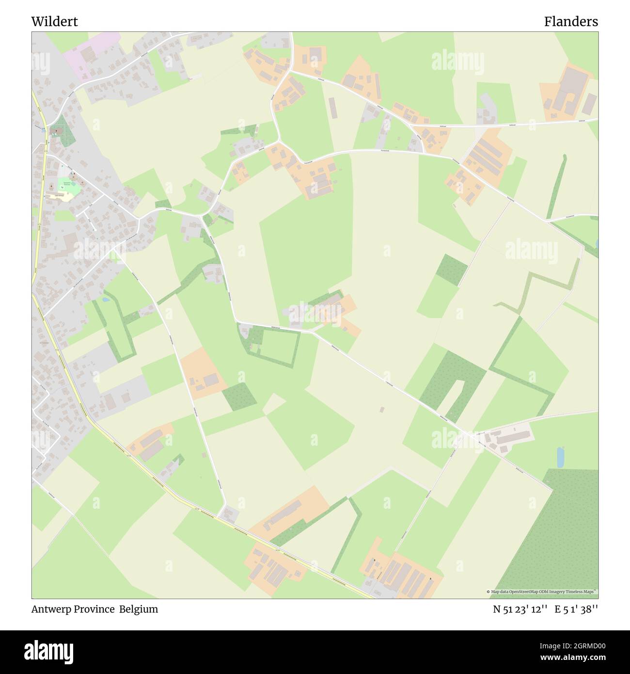 Wildert, Provincia di Anversa, Belgio, Fiandre, N 51 23' 12'', e 5 1' 38''', mappa, Mappa senza tempo pubblicata nel 2021. Viaggiatori, esploratori e avventurieri come Florence Nightingale, David Livingstone, Ernest Shackleton, Lewis and Clark e Sherlock Holmes si sono affidati alle mappe per pianificare i viaggi verso gli angoli più remoti del mondo, Timeless Maps sta mappando la maggior parte delle località del mondo, mostrando il successo di grandi sogni Foto Stock