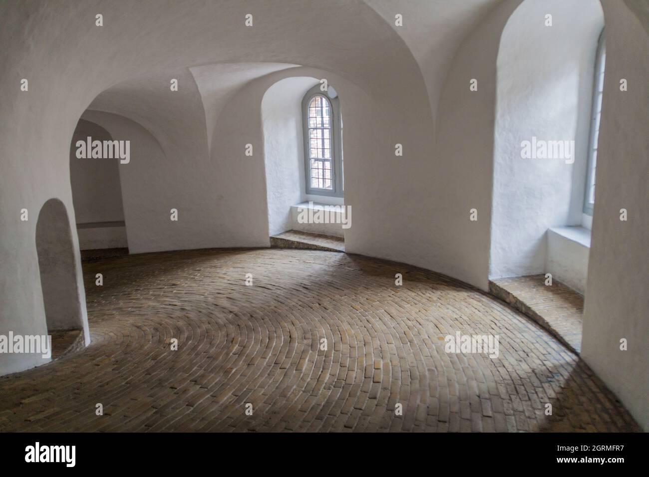 Rampa a spirale della torre rotonda a Copenhagen, Danimarca Foto Stock