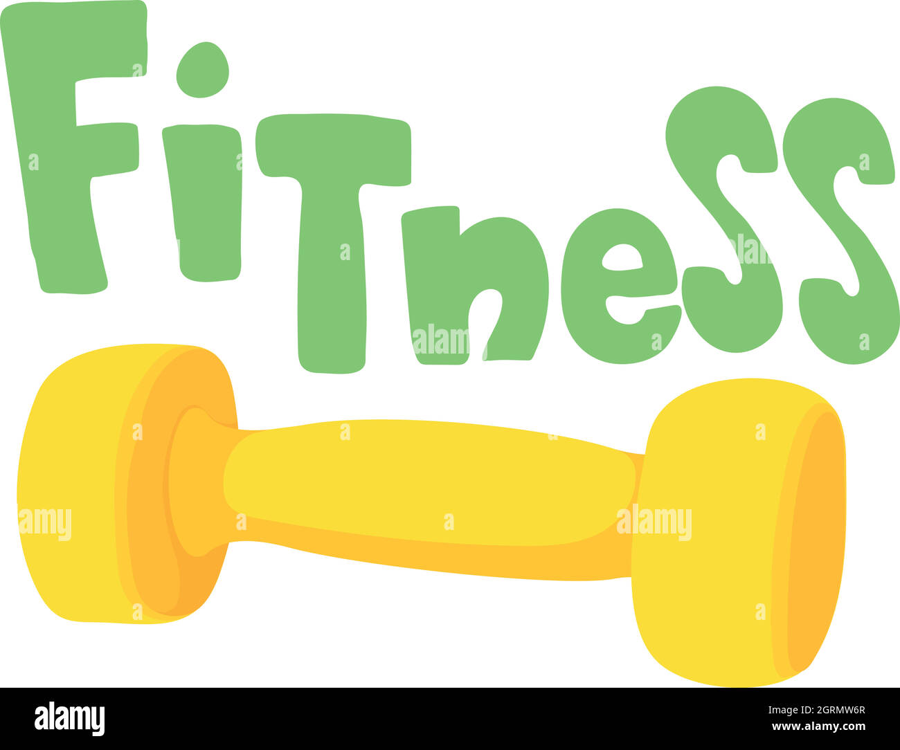 Fitness icona dumbbell, stile cartoon Illustrazione Vettoriale