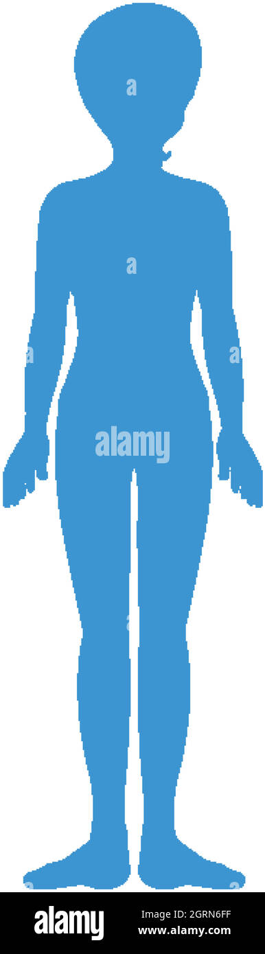 Silhouette del corpo umano su sfondo bianco Illustrazione Vettoriale