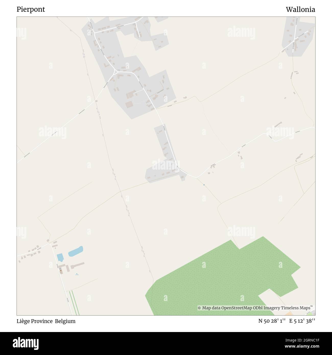 Pierpont, Provincia di Liegi, Belgio, Vallonia, N 50 28' 1'', e 5 12' 38''', mappa, Mappa senza tempo pubblicata nel 2021. Viaggiatori, esploratori e avventurieri come Florence Nightingale, David Livingstone, Ernest Shackleton, Lewis and Clark e Sherlock Holmes si sono affidati alle mappe per pianificare i viaggi verso gli angoli più remoti del mondo, Timeless Maps sta mappando la maggior parte delle località del mondo, mostrando il successo di grandi sogni Foto Stock