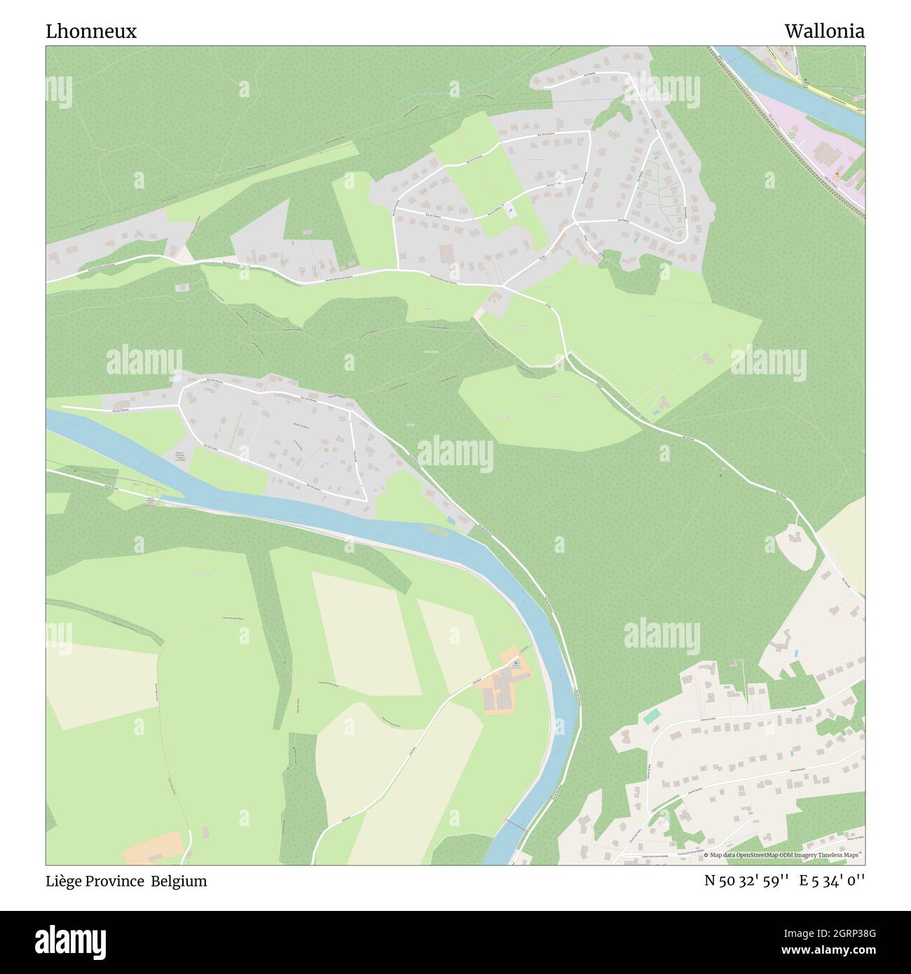 Lhonneux, Provincia di Liegi, Belgio, Vallonia, N 50 32' 59'', e 5 34' 0''', mappa, Mappa senza tempo pubblicata nel 2021. Viaggiatori, esploratori e avventurieri come Florence Nightingale, David Livingstone, Ernest Shackleton, Lewis and Clark e Sherlock Holmes si sono affidati alle mappe per pianificare i viaggi verso gli angoli più remoti del mondo, Timeless Maps sta mappando la maggior parte delle località del mondo, mostrando il successo di grandi sogni Foto Stock