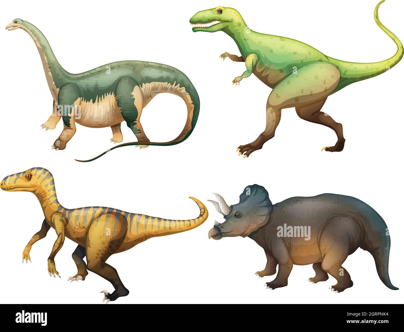 Quattro dinosauri Illustrazione Vettoriale