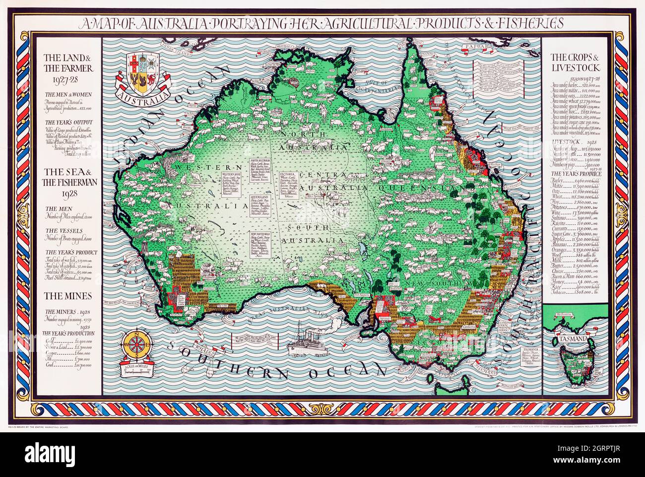 Poster 'A Map of Australia' (1930) di MacDonald Gil. Foto Stock