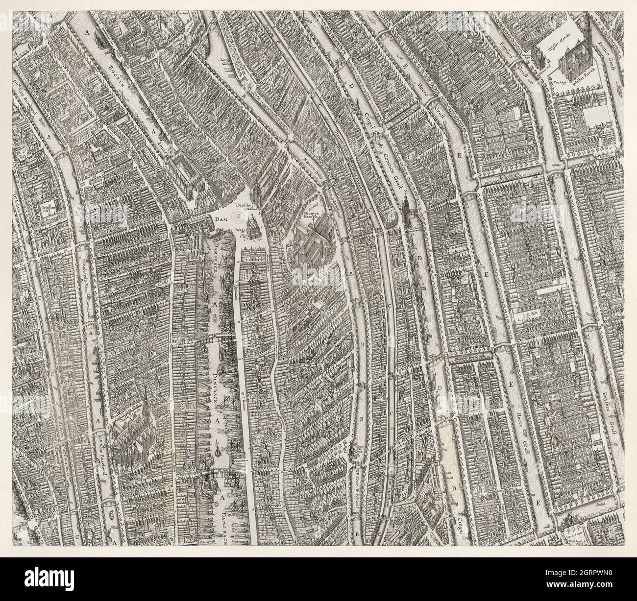 Plattegrond van Amsterdam (middenblad) (1625) di Balthasar Florisz. Van Berckenrode. Foto Stock