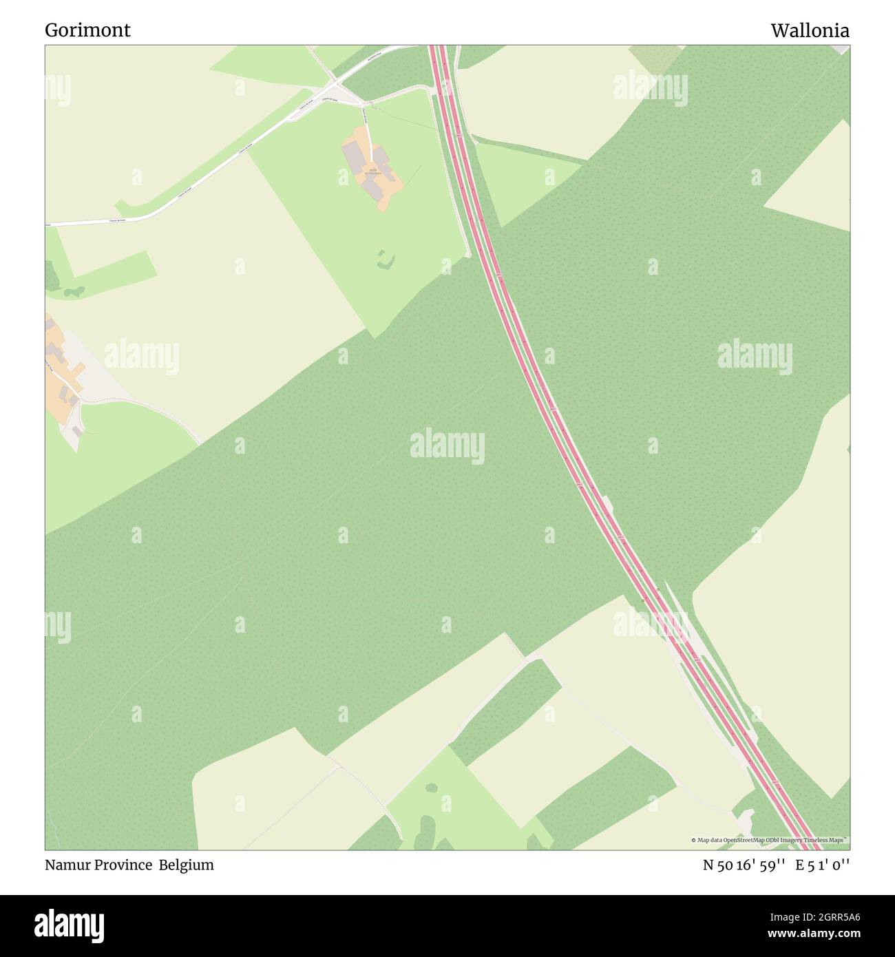 Gorimont, Provincia di Namur, Belgio, Vallonia, N 50 16' 59'', e 5 1' 0''', mappa, Mappa senza tempo pubblicata nel 2021. Viaggiatori, esploratori e avventurieri come Florence Nightingale, David Livingstone, Ernest Shackleton, Lewis and Clark e Sherlock Holmes si sono affidati alle mappe per pianificare i viaggi verso gli angoli più remoti del mondo, Timeless Maps sta mappando la maggior parte delle località del mondo, mostrando il successo di grandi sogni Foto Stock