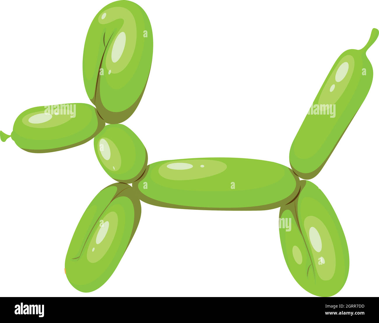 Palloncino verde a forma di cane Illustrazione Vettoriale
