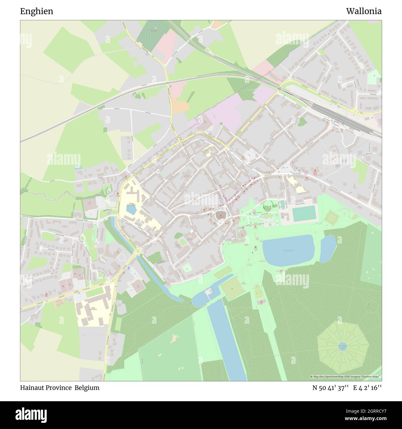 Enghien, Provincia di Hainaut, Belgio, Vallonia, N 50 41' 37'', e 4 2' 16''', mappa, Mappa senza tempo pubblicata nel 2021. Viaggiatori, esploratori e avventurieri come Florence Nightingale, David Livingstone, Ernest Shackleton, Lewis and Clark e Sherlock Holmes si sono affidati alle mappe per pianificare i viaggi verso gli angoli più remoti del mondo, Timeless Maps sta mappando la maggior parte delle località del mondo, mostrando il successo di grandi sogni Foto Stock