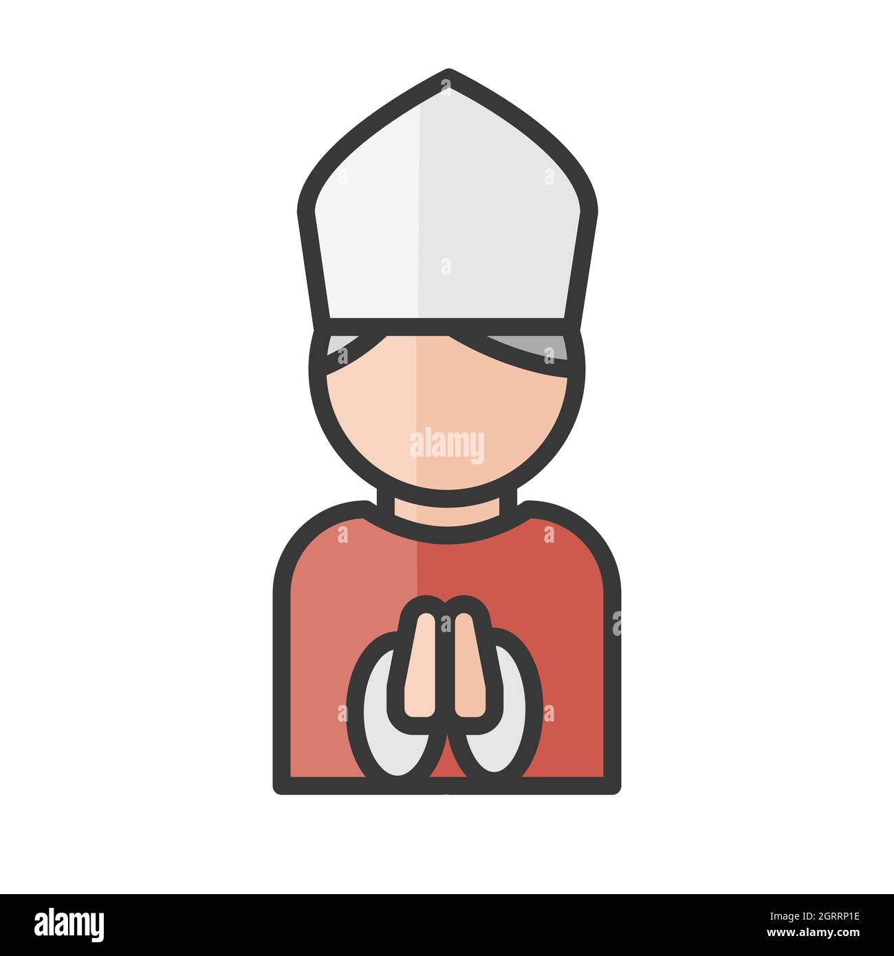 Avatar Vescovo. Persone religiose. Icona della chiesa cattolica. Profilo utente, persona. Illustrazione vettoriale isolata Illustrazione Vettoriale