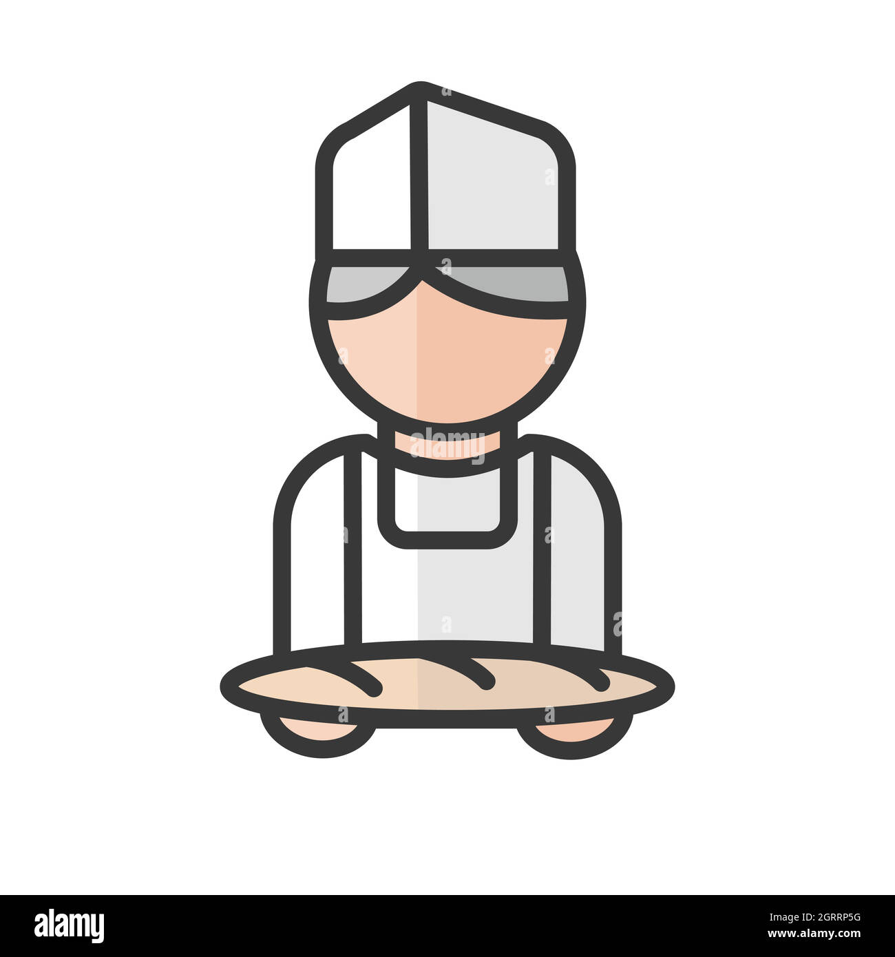 Avatar del panettiere maschio. Uomo che lavora in una panetteria. Utente del profilo, persona. Icona persone. Illustrazione vettoriale Illustrazione Vettoriale
