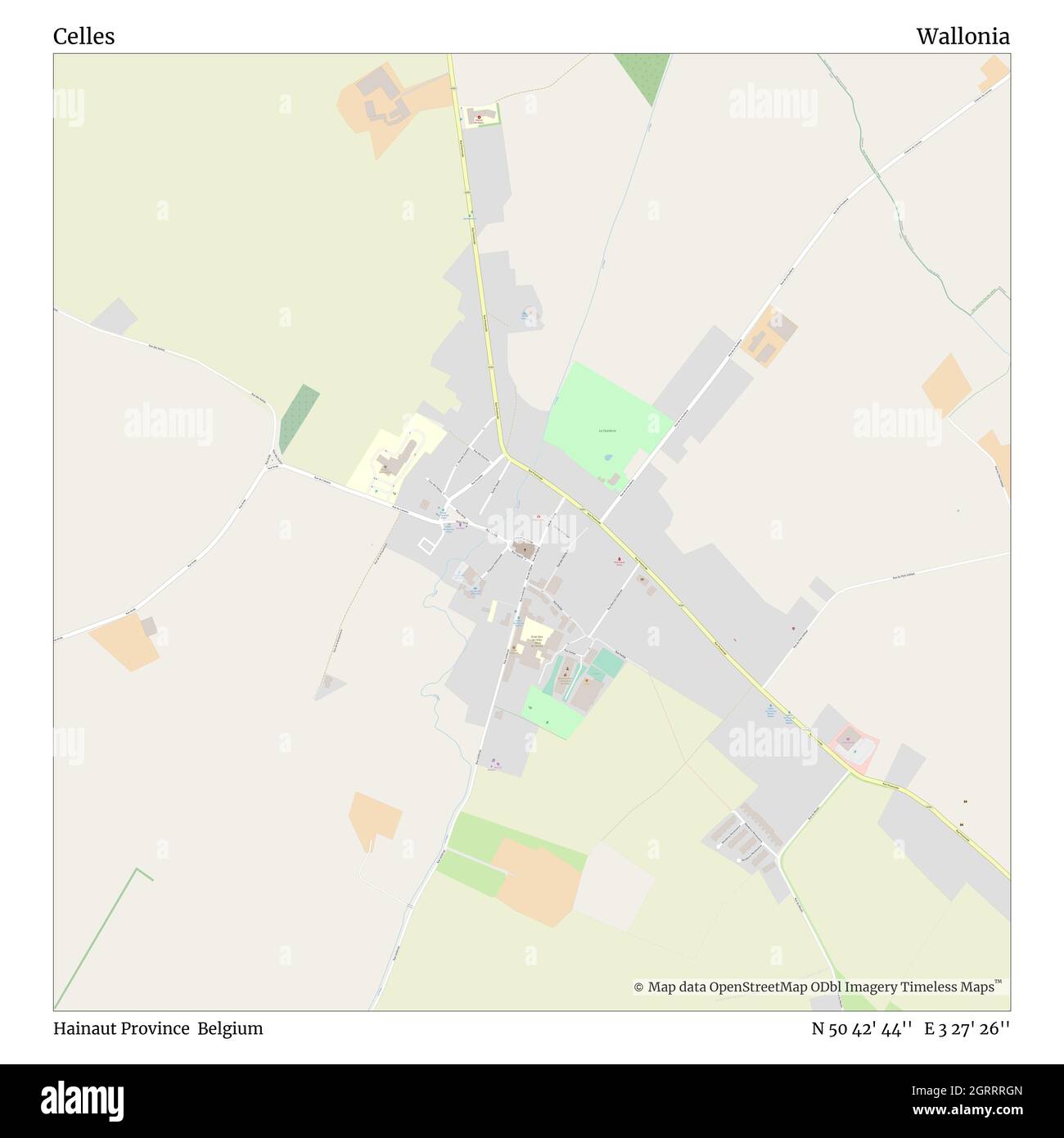 Celles, Provincia Hainaut, Belgio, Vallonia, N 50 42' 44'', e 3 27' 26''', mappa, Mappa senza tempo pubblicata nel 2021. Viaggiatori, esploratori e avventurieri come Florence Nightingale, David Livingstone, Ernest Shackleton, Lewis and Clark e Sherlock Holmes si sono affidati alle mappe per pianificare i viaggi verso gli angoli più remoti del mondo, Timeless Maps sta mappando la maggior parte delle località del mondo, mostrando il successo di grandi sogni Foto Stock