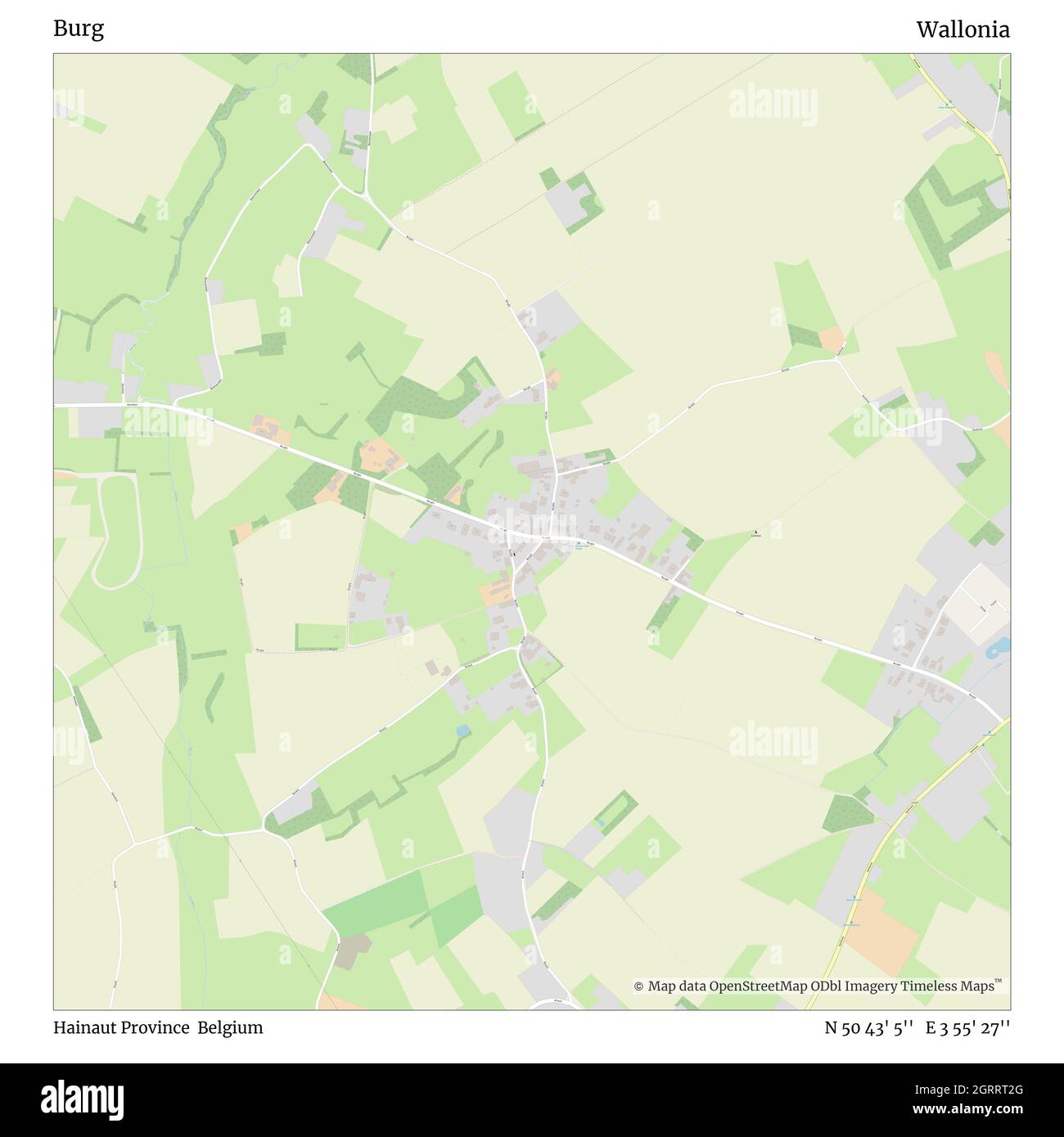 Burg, Provincia Hainaut, Belgio, Vallonia, N 50 43' 5'', e 3 55' 27''', mappa, Mappa senza tempo pubblicata nel 2021. Viaggiatori, esploratori e avventurieri come Florence Nightingale, David Livingstone, Ernest Shackleton, Lewis and Clark e Sherlock Holmes si sono affidati alle mappe per pianificare i viaggi verso gli angoli più remoti del mondo, Timeless Maps sta mappando la maggior parte delle località del mondo, mostrando il successo di grandi sogni Foto Stock