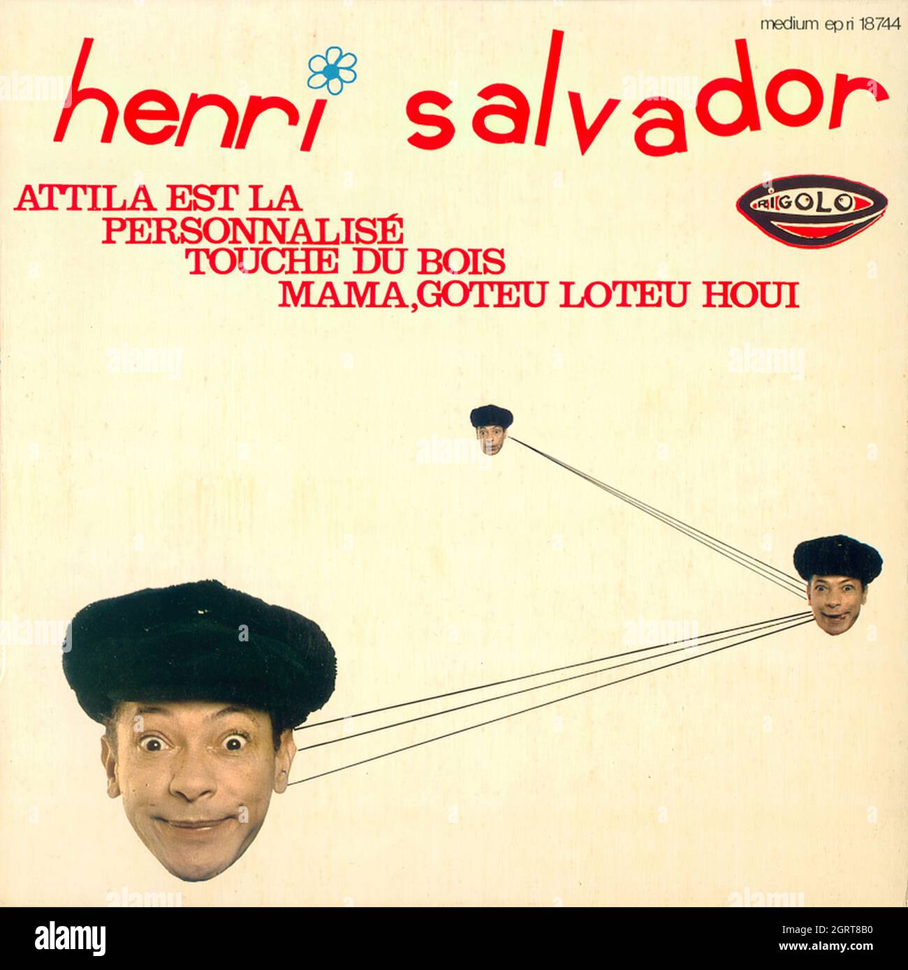 Henri Salvador - Mama, goteu loteu houi EP - copertina Vintage Vinyl Record Foto Stock