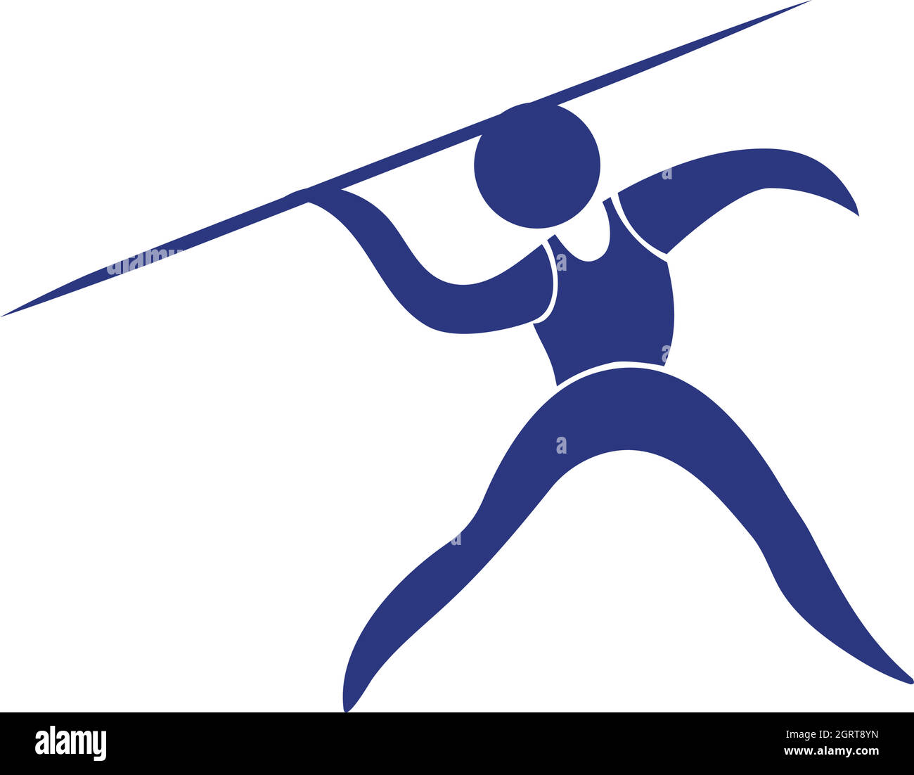 Icona javelin di colore blu Illustrazione Vettoriale
