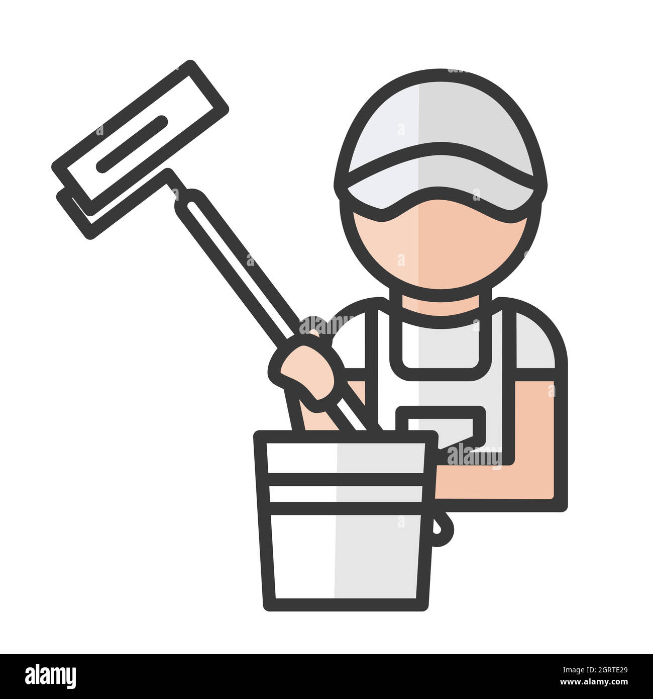 Avatar pittore. Uomo che lavora. Utente del profilo, persona. Icona persone. Illustrazione vettoriale Illustrazione Vettoriale