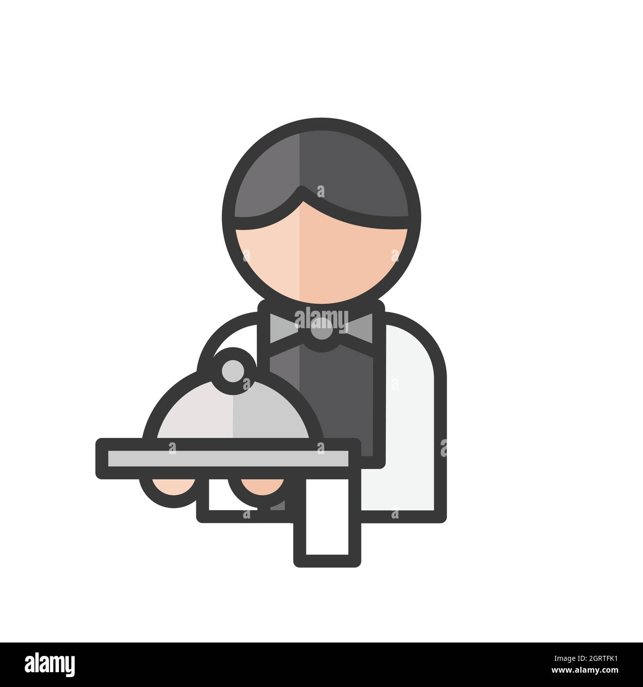 Avatar cameriere maschio. Carattere dei servizi del ristorante. Icona utente, persona, persone del profilo. Illustrazione vettoriale Illustrazione Vettoriale